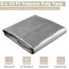 8x10ft Heavy Duty Poly Tarp/ Silver+Black