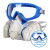 Reusable Respirator Full Facepiece Gas Mask Face Cover; Professional Breathing Protection with Goggles Against Paint Gas Dust Organic Vapors; for Pain