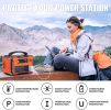 DBPOWER Portable Power Station 505Wh 500W (Peak 1000W) Outdoor Generator Mobile Lithium Battery Pack with 110V AC Outlet (Solar Panel Not Included) SO