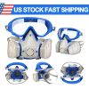 Reusable Respirator Full Facepiece Gas Mask Face Cover; Professional Breathing Protection with Goggles Against Paint Gas Dust Organic Vapors; for Pain