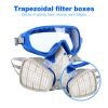 Reusable Respirator Full Facepiece Gas Mask Face Cover; Professional Breathing Protection with Goggles Against Paint Gas Dust Organic Vapors; for Pain