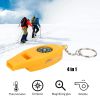 4 In 1 Emergency Survival Whistle With Compass Thermometer Magnifier For Hiking Camping Hunting Fishing